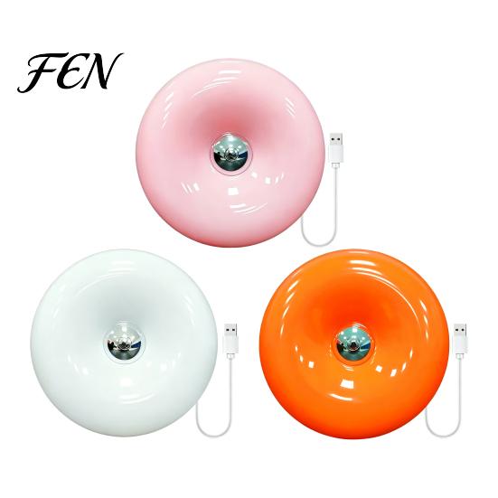 Donut Ambient Light Night Light, Wireless Rechargeable 2-in-1 Table Lamp with Touch Dimmer, Aesthetic Room Decor Warm Orange Glow Wall Mountable