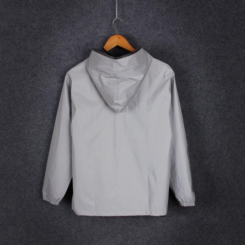 Unisex Full Reflective Hooded Windbreaker for Cycling and Night Running