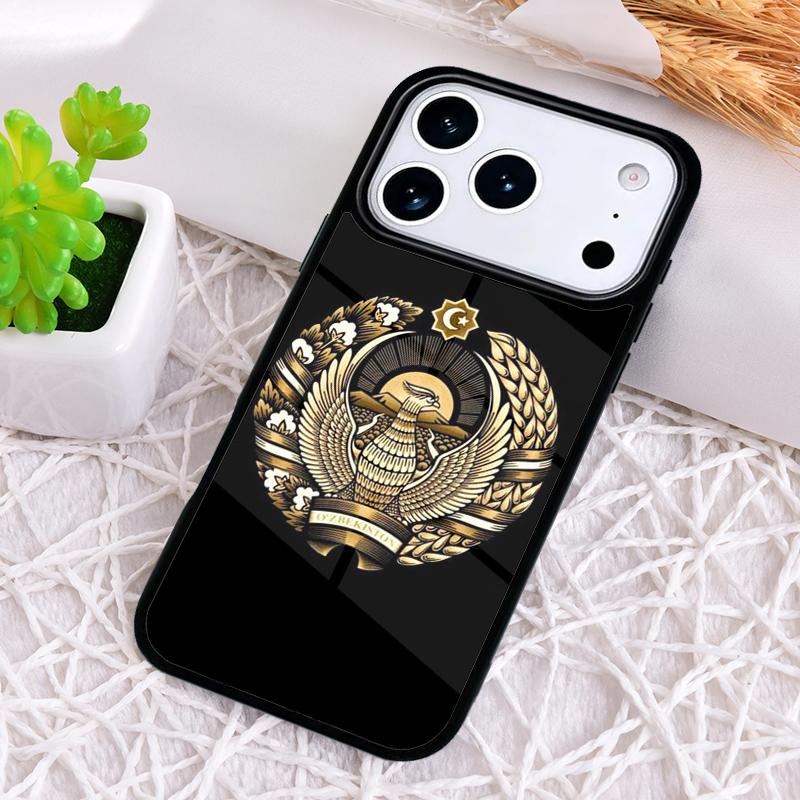 Чехол для телефона с эмблемой национального флага Узбекистана для iPhone 17 Air 16 15 11 12 14 13 Pro Max Ударопрочный чехол