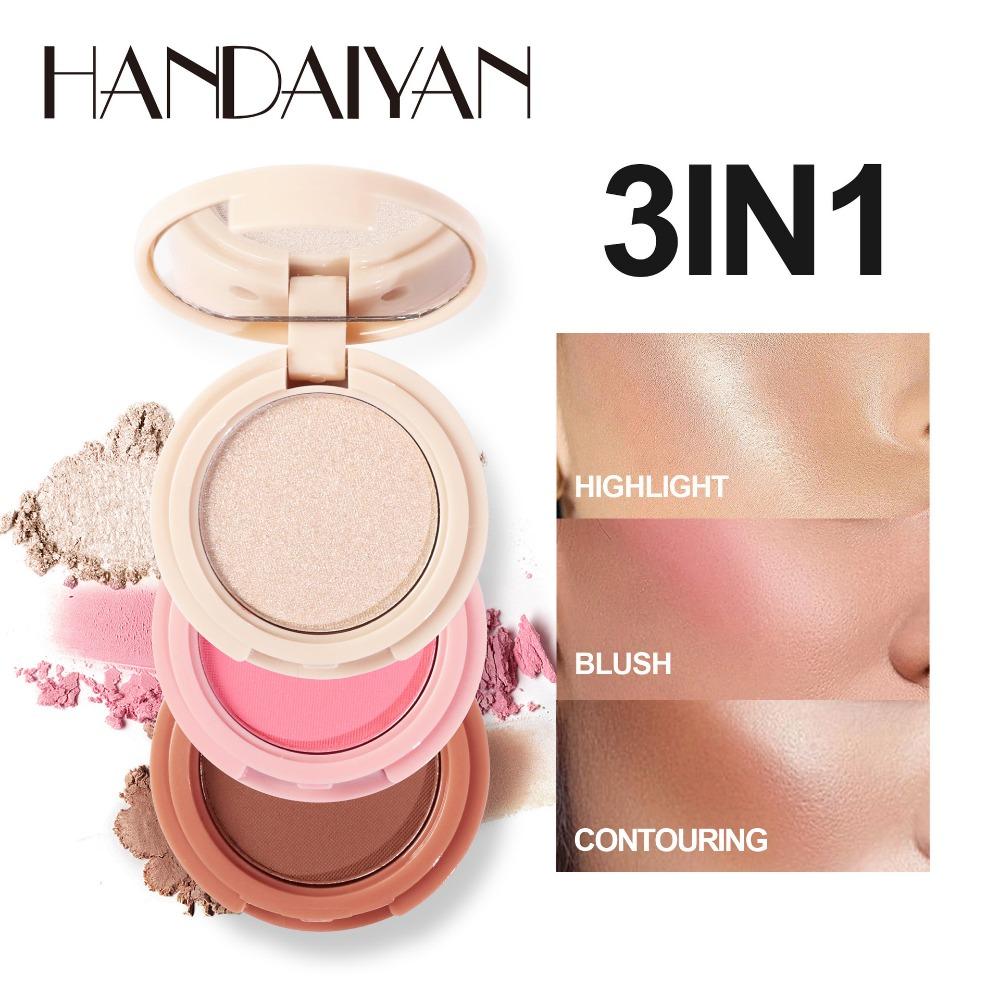 HANDAIYAN New High-gloss Blush and Contouring 3in1 All-in-one Palette