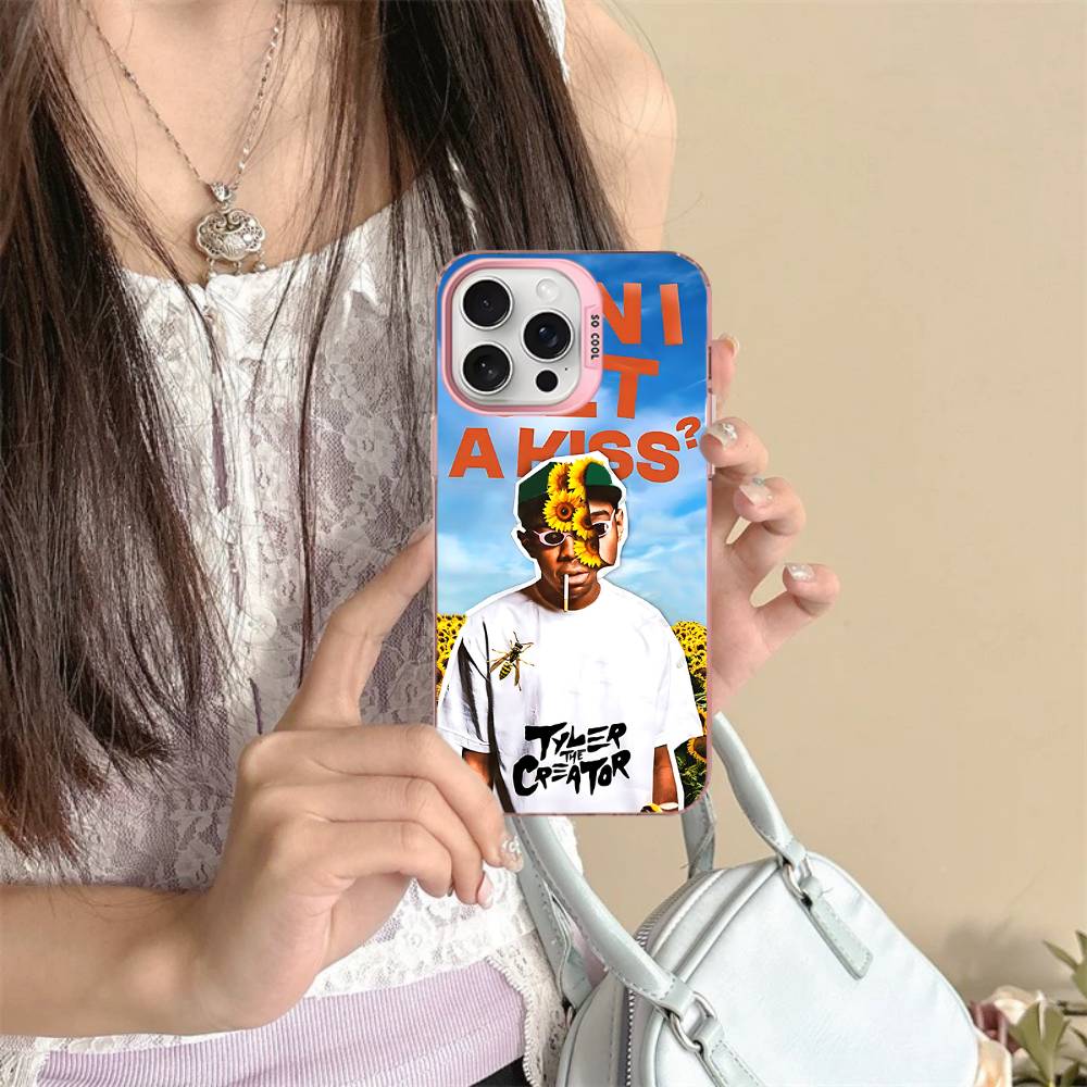 T-Tylers The Creator Rapper For Iphone 15 14 13 Plus 17 16 12 11 Pro Max Matte Colored Silver Luxury Phone Cover