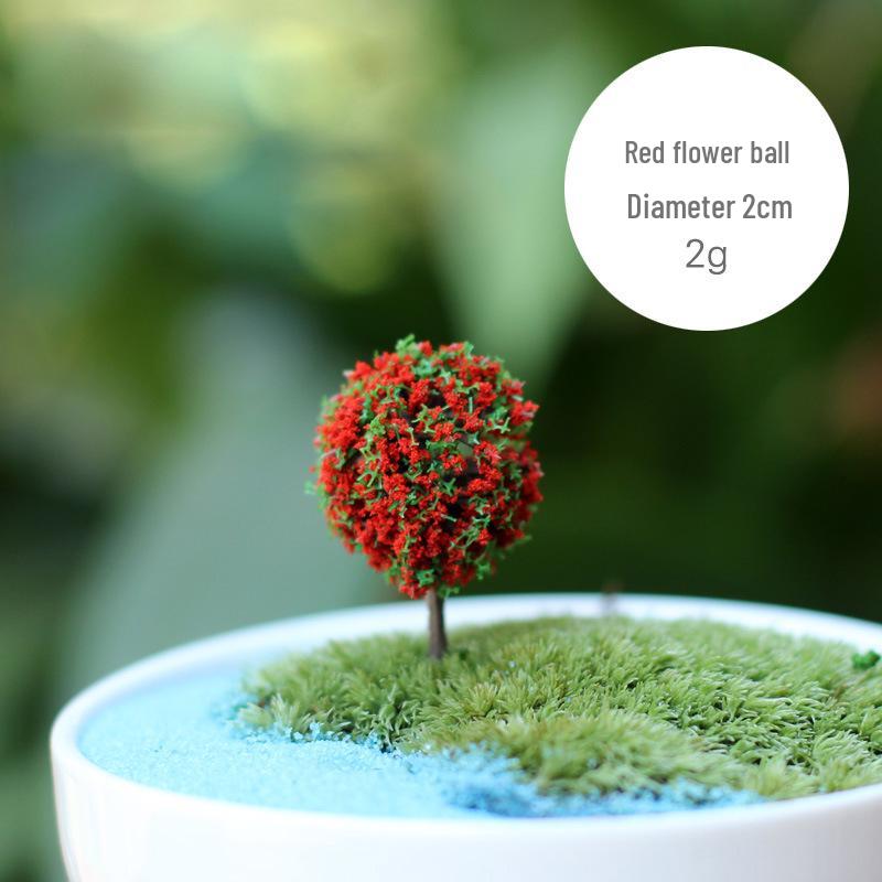 Pink Peach Flower Tree Miniature Ornament for DIY Landscaping