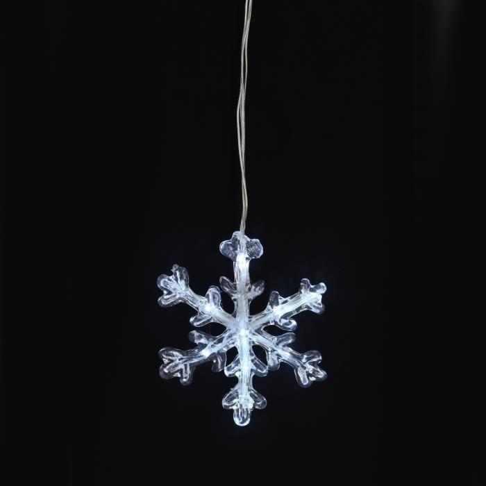 Bannière avec 5 flocons - LED blanc fixe - IP44 - 31V - Extensible 3 m