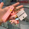Adorable Unicorn Keychain Cartoon Style Cute Gift Bag Charm For Couples In Pink Metal