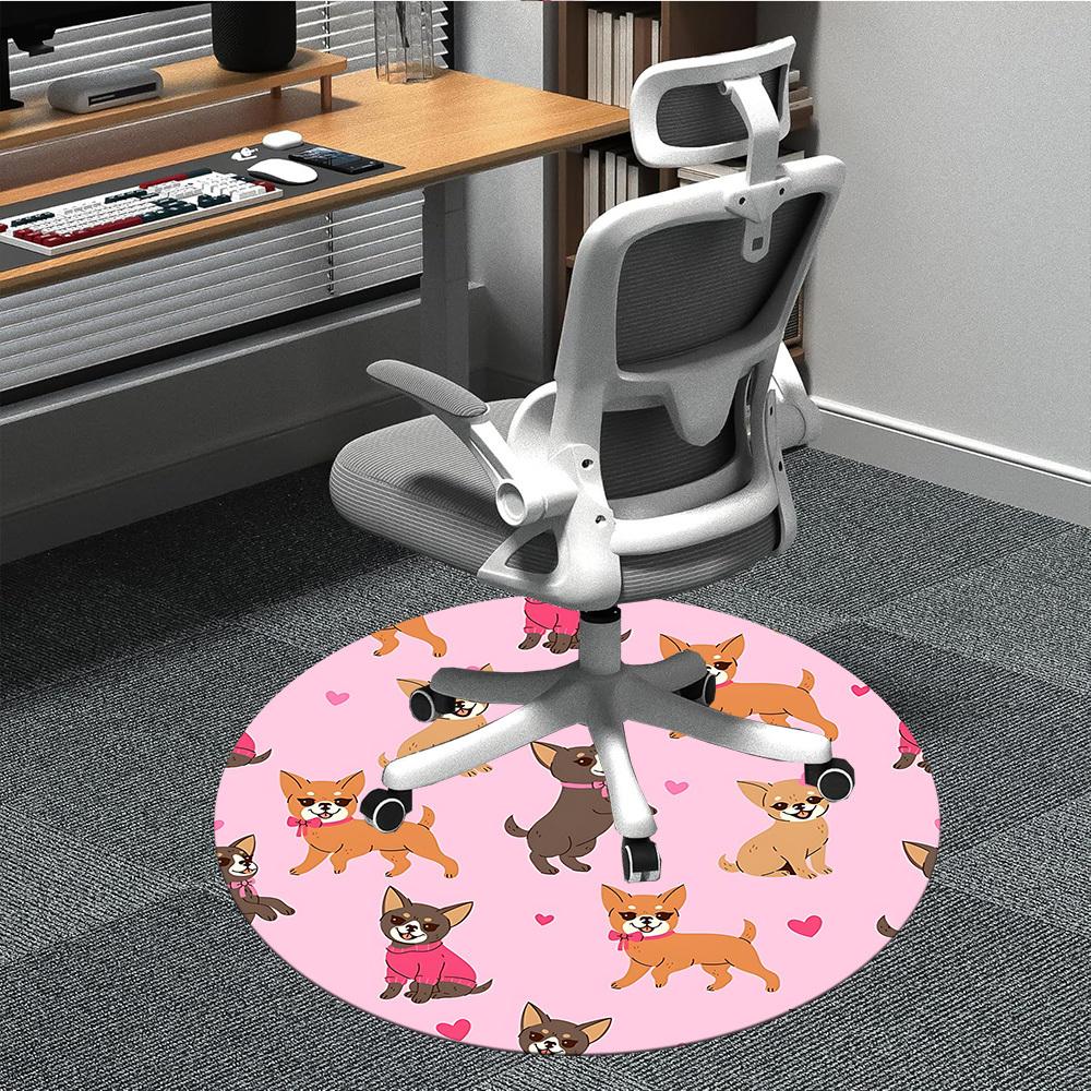 1pc Chihuahua Pattern Chair Carpet for Office, Non-slip, Soft and Durable Office Rug, Perfect for Office yy251227134