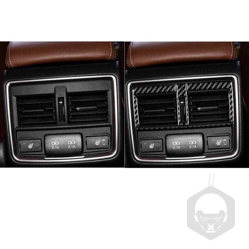 Real Carbon Fiber Car Accessories Rear Air Vent Trim Cover Soft Sticker For Subaru Forester SK 2024