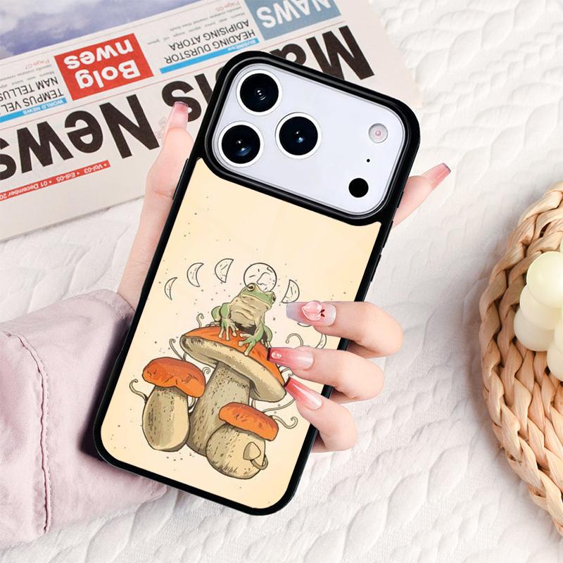 Чехол для телефона в стиле Cottagecore с лягушкой для iPhone 17 16e 15 14 13 12 11 Pro Max Air Mini Мягкая защитная крышка