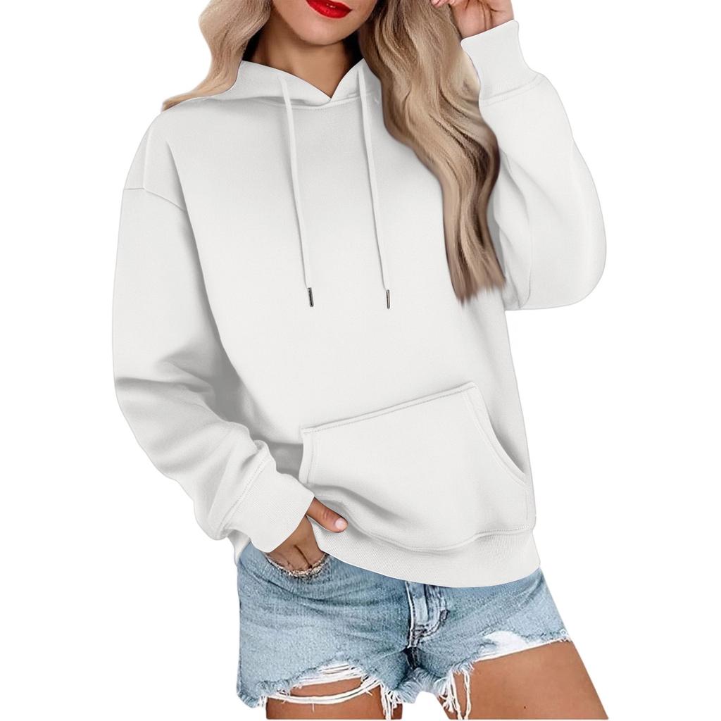 Женская повседневная свободная спортивная толстовка с капюшоном и рукавами реглан из гладкой ткани