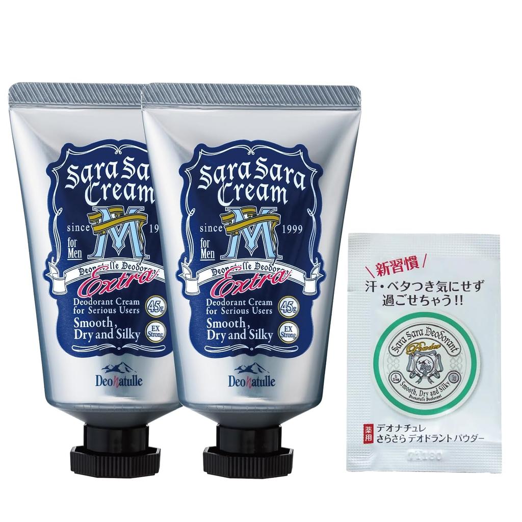 Лекарственное средство категории Quasi-Drug Deonature Mans Smooth Cream Мужской крем для гладкости подмышек Прямое нанесение Антиперспирант 2 (45г2) + Бонус включен Без запаха