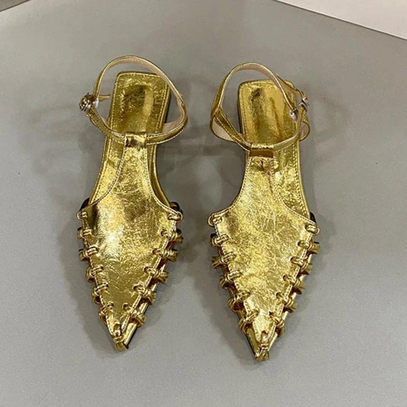 Сандалии на плоской подошве с острым носком, женская летняя повседневная обувь, модные новые тапочки, дизайнерские пляжные прогулочные удобные трендовые женские туфли