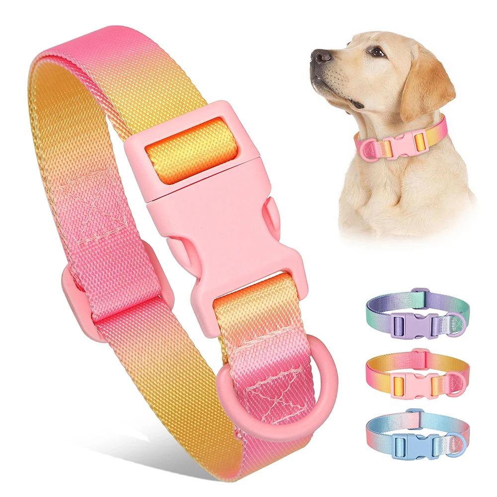 With Buckle Dog Collar Nylon Pet Dog Necklace Durable Pets Collars Small Medium Large Dogs
