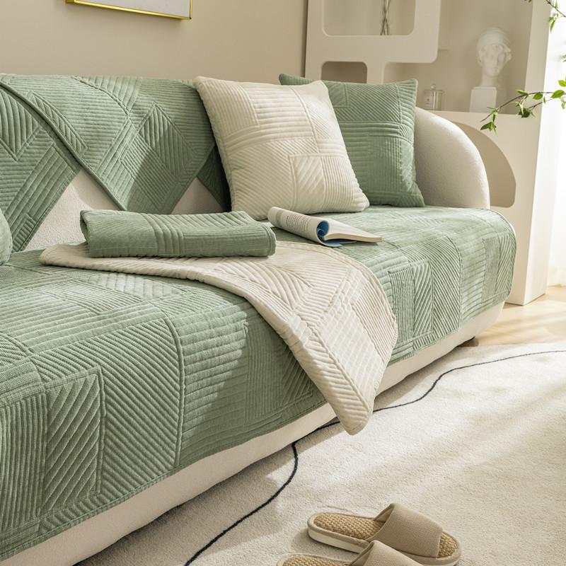 Всесезонная универсальная однотонная шенилловая стеганая диванная подушка современная простая легкая роскошная тканевая диванная подушка полотенце