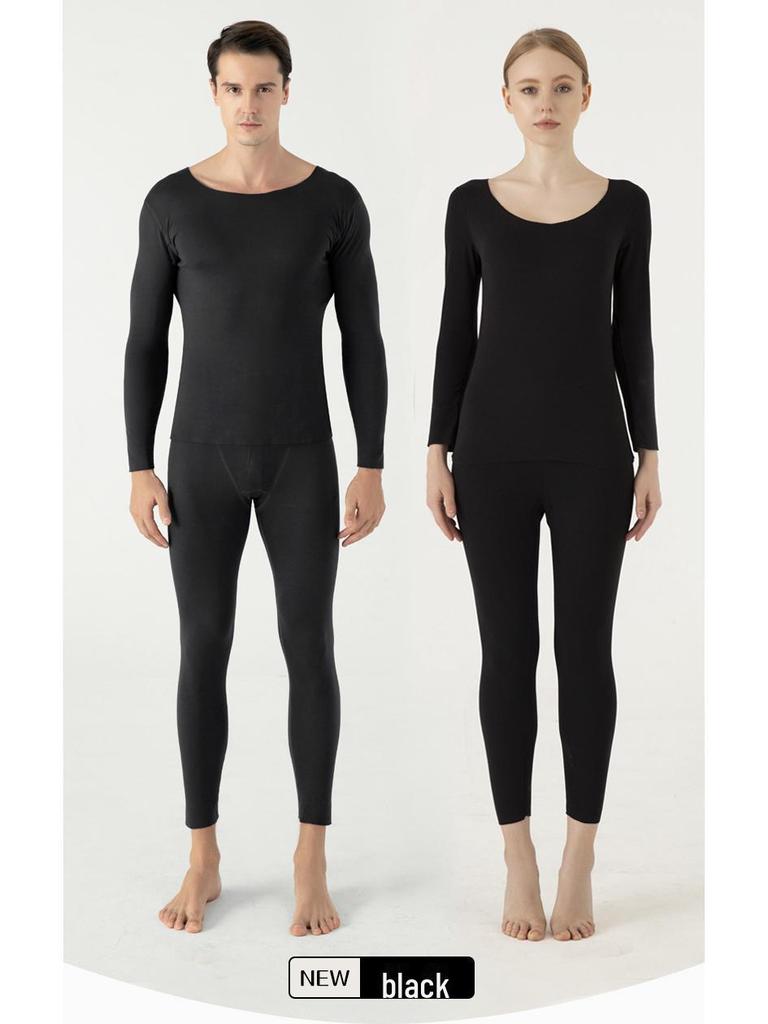 Женский термобелье, не раздражающее кожу: Двусторонний немецкий бархат, бесшовный круглый вырез, облегающий крой, на осень/зиму.