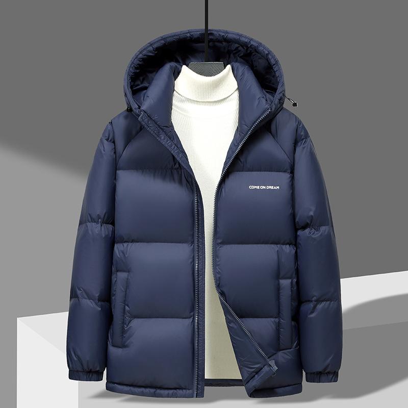 Мужская зимняя куртка-пуховик с капюшоном, мужская теплая повседневная куртка-хлеб
