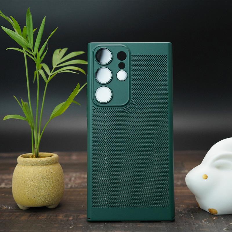 Breathable Heat Dissipation Mesh Case Suitable for Samsung S24 Ultra Comes with Lens Film Mobile Phone Case NOTE20 Full Inclusive Protection Case