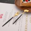 4 шт. Золотой набор столовых приборов для фруктов и торта, зеркальный набор вилок из нержавеющей стали для чая, вилка для закусок и десерта, маленькие столовые приборы для салата, кухонная утварь
