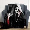 1 шт. Плед Фланелевый с Принтом Ghostface Scream для Улицы - Легкий Мягкий Теплый Всесезонный Плед с HD Печатью для Дивана, Кровати, Путешествий, Кемпинга 038