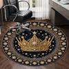 Royal Crown Stars round carpet Chair cushion Round Entryway Rug, Soft Round Rugs for Living Room, Bedroom, Circle Carpet decor gifts