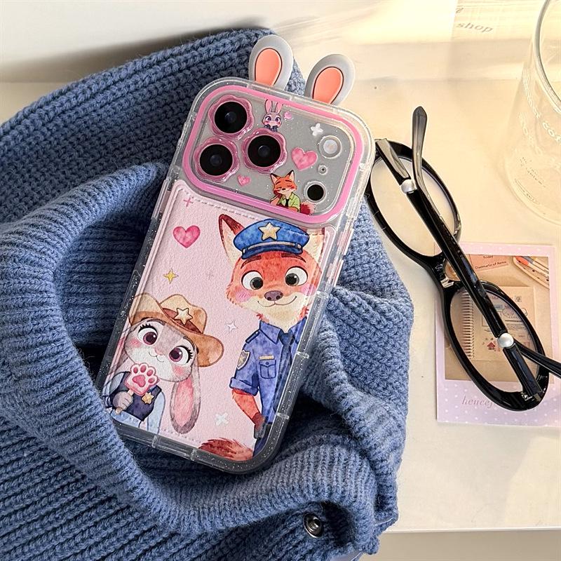 Мультяшный Джуди Ник Полицейская форма Чехол-подставка для iPhone 17/16 Pro Max/15/14