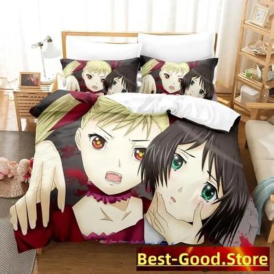 Каваи Танцы в Vampire Bund Принт Комплект для кровати Пододеяльник Наволочка Постельное белье Льняная простыня Покрывало Полный Полуторный Кинг-сайз