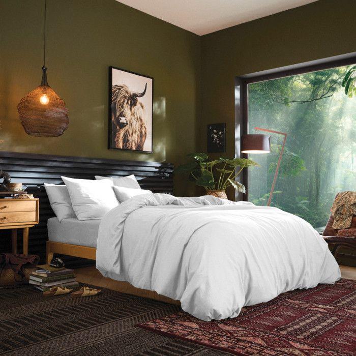 Drap housse 90 x 190 cm bonnet 30 cm "Prémium" pour lit 1 place - Prémium Neige