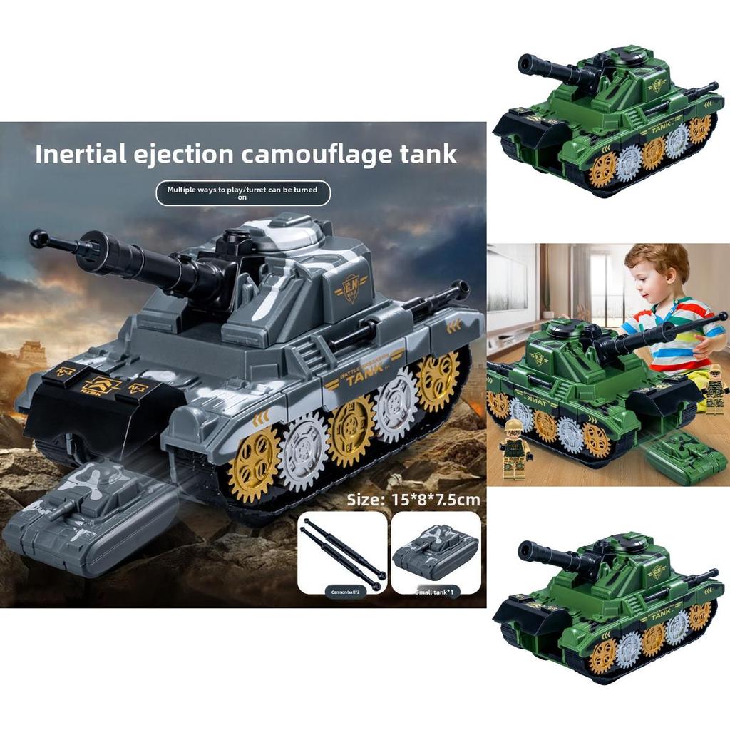 Shooting Tank Model Toy With Inertial Movement For Children And Creative Play