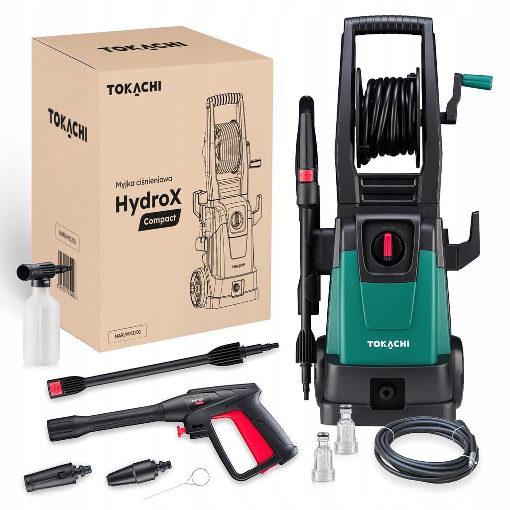 L6 2000W Self-Priming Pressure Washer Set with Powerful Pump, Turbo Nozzle and Hose Reel