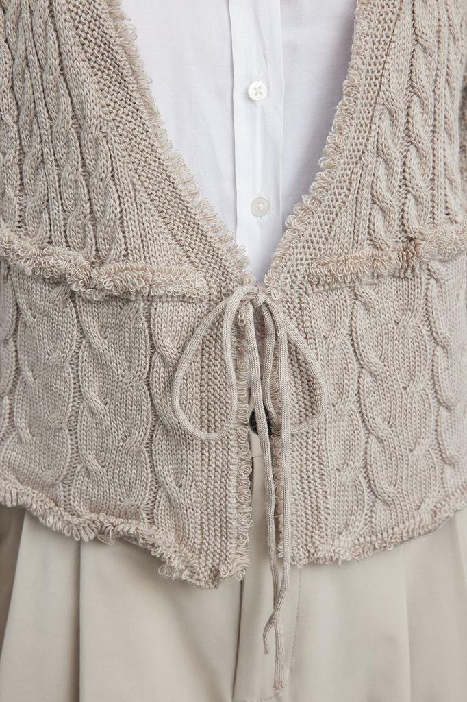 Женский модный стильный кардиган с укороченным галстуком и детальным трикотажным кардиганом