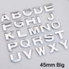 1Pcs 45mm Silver Black Metal DIY Alphabet Car Auto Moto 3D Car Sticker Decal Badge Badge Car Sticker