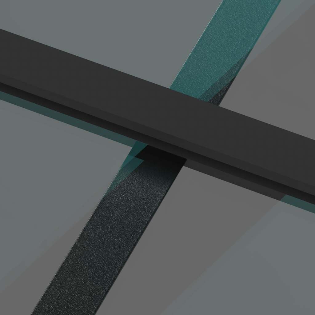 Sliding Door with Fittings Black 76 x 205 cm Tempered Glass