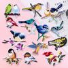 13pcs Set of Magpie & Parrot Embroidered Patches - Iron-On/Sew-On Appliques for Clothing, Bags, and DIY Crafts