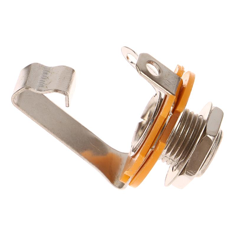 5Pcs Electric Guitar Input Jack For Electric Guitar Bass Guitar 1/4"" (6.35Mm) 6.5Mm Mono Jack Socket Nut & Washer