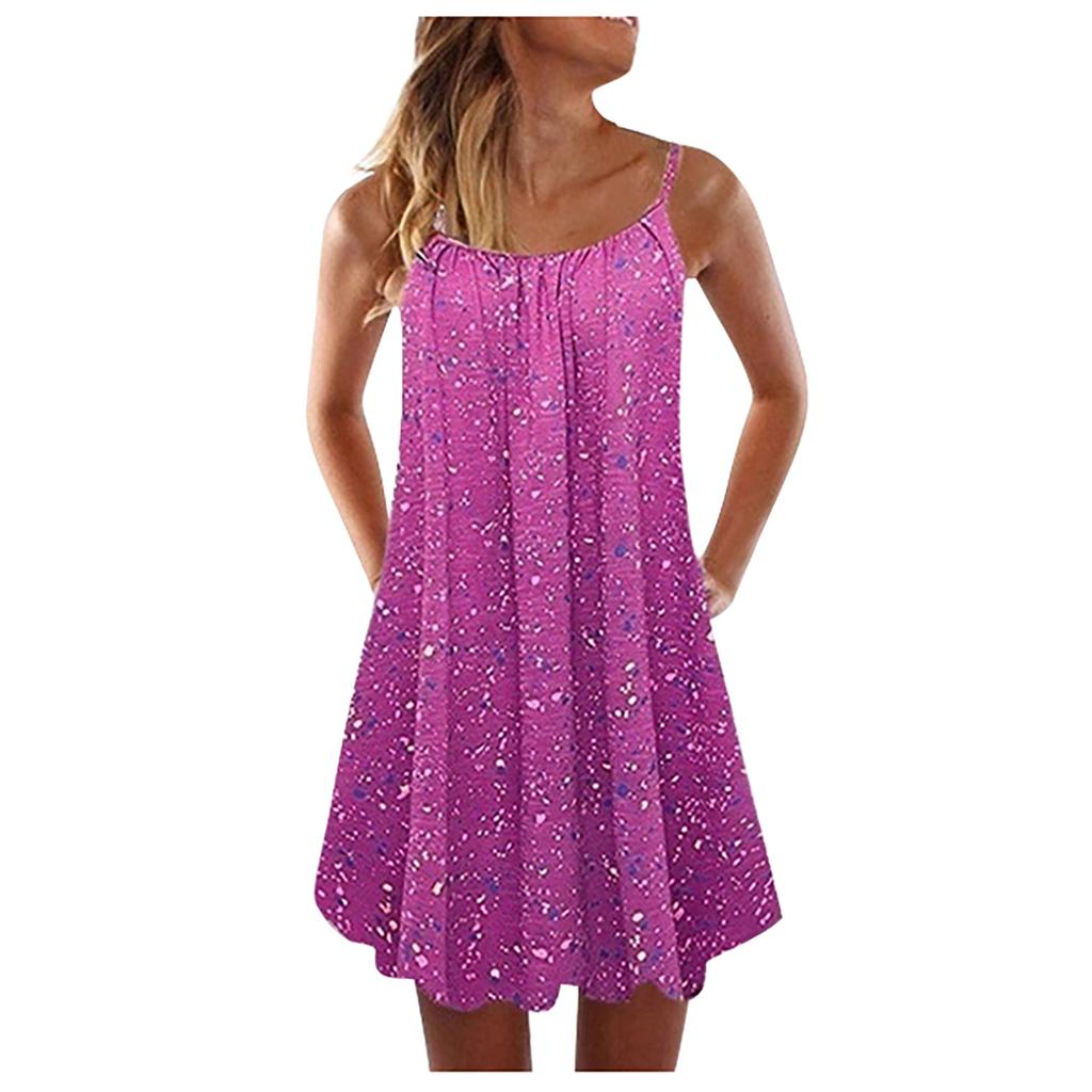 Женский модный повседневный жилет без рукавов с богемным принтом, свободное платье на бретелях, большое платье