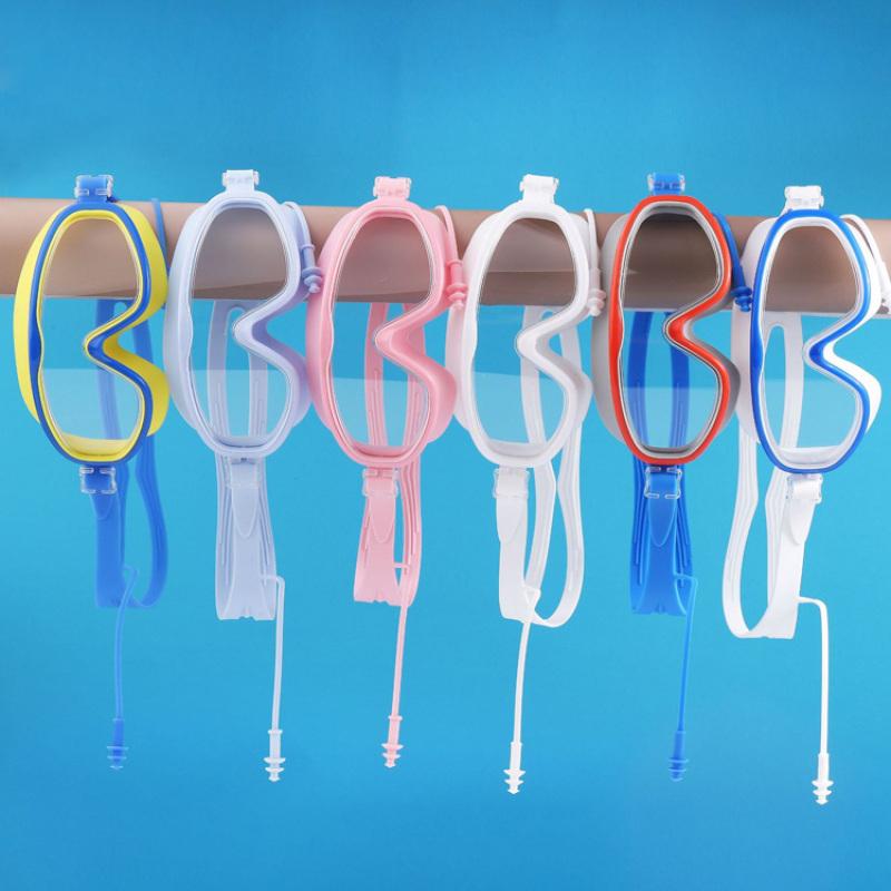 Детские плавательные очки с большой оправой, водонепроницаемые, противотуманные, плавательные очки HD для девочек и мальчиков, плавательные очки для снаряжения