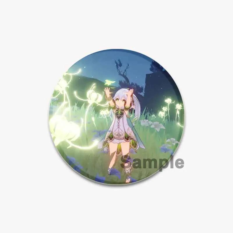 32/44/58mm Genshin Impact Badges Cute Game Anime Lapel Pins 32/44/58mm Round Broochs for Backpack Clothes Accessories Fan Jewelry Gifts