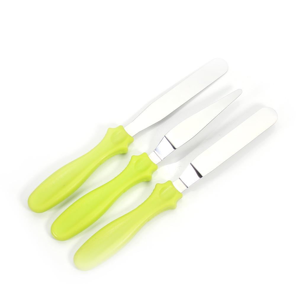 Small Cranked / Angled Spatula Palette Knife Set of 3,  Cakes / Icing / Sugarcraft / Fondant - Cake Decoration Tools