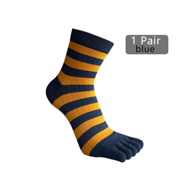 1/5 Pairs Man Short Five Finger Socks Business Cotton Striped Elastic Breathable Party Dress Gentleman Toe Happy Socks 4 Seasons