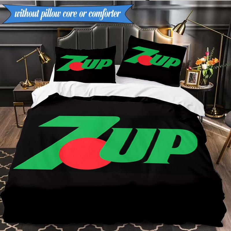 3PCS Refreshing 7-up On A Hot Day Bedding Set 2D Printing (Includes 1 Duvet Cover + 2 Pillowcases Coreless), Bedroom decor,Fan gift