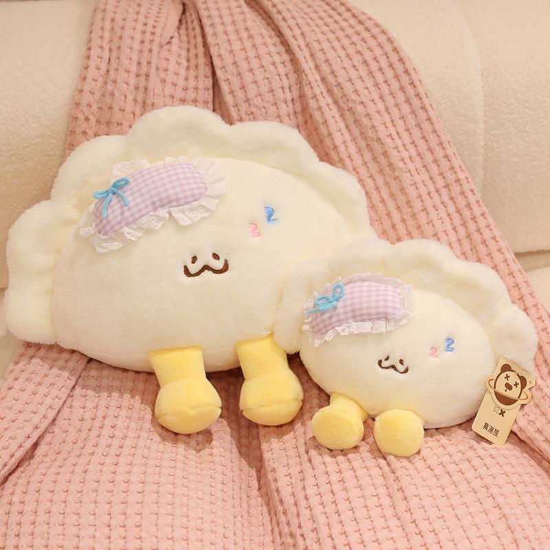 Furry Plush Dumpling Doll Kawaii Food Series Cartoon Dumpling Plush Stuffed Toys Soft Huggable Pillow Sweet Gifts for Kids