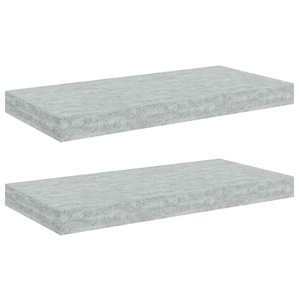Vidaxl Półki Ścienne, 2 Szt., Szarość Betonu, 50X23X3,8 Cm, Mdf