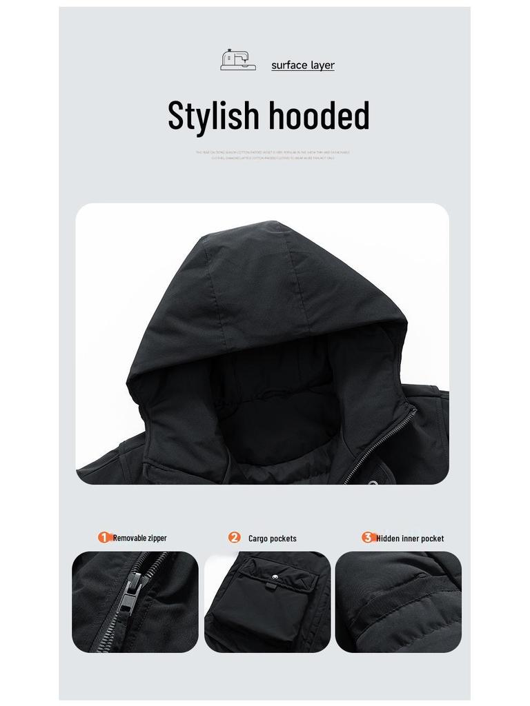 Унисекс японская рабочая одежда, пуховик с белым утиным пухом, коллаборация MLB & NY - Теплое, морозостойкое мужское пальто.