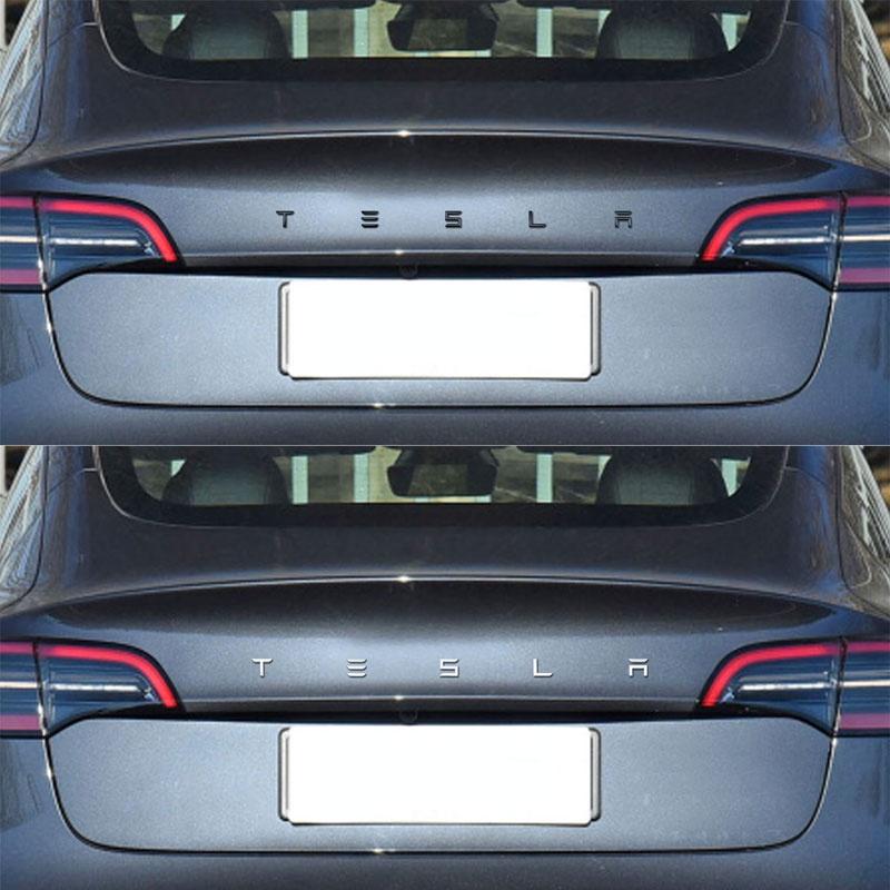 bpyqc0 for Car trunk logo replacement English letter logo sticker replacement For Tesla model 3 model X model S/Y