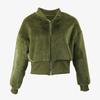 2026 new European and American cardigan imitation fur jacket autumn and winter thickened warm zipper short plush slim commute