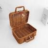 Upgraded Iron Frame Rattan Woven Suitcase - Reinforced Cosmetic Storage Box