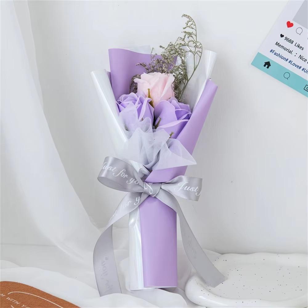 Artificial Rose Soap Flower 3 Heads Rose Soap Bouquet New Soap Flower  Wedding Home Decor