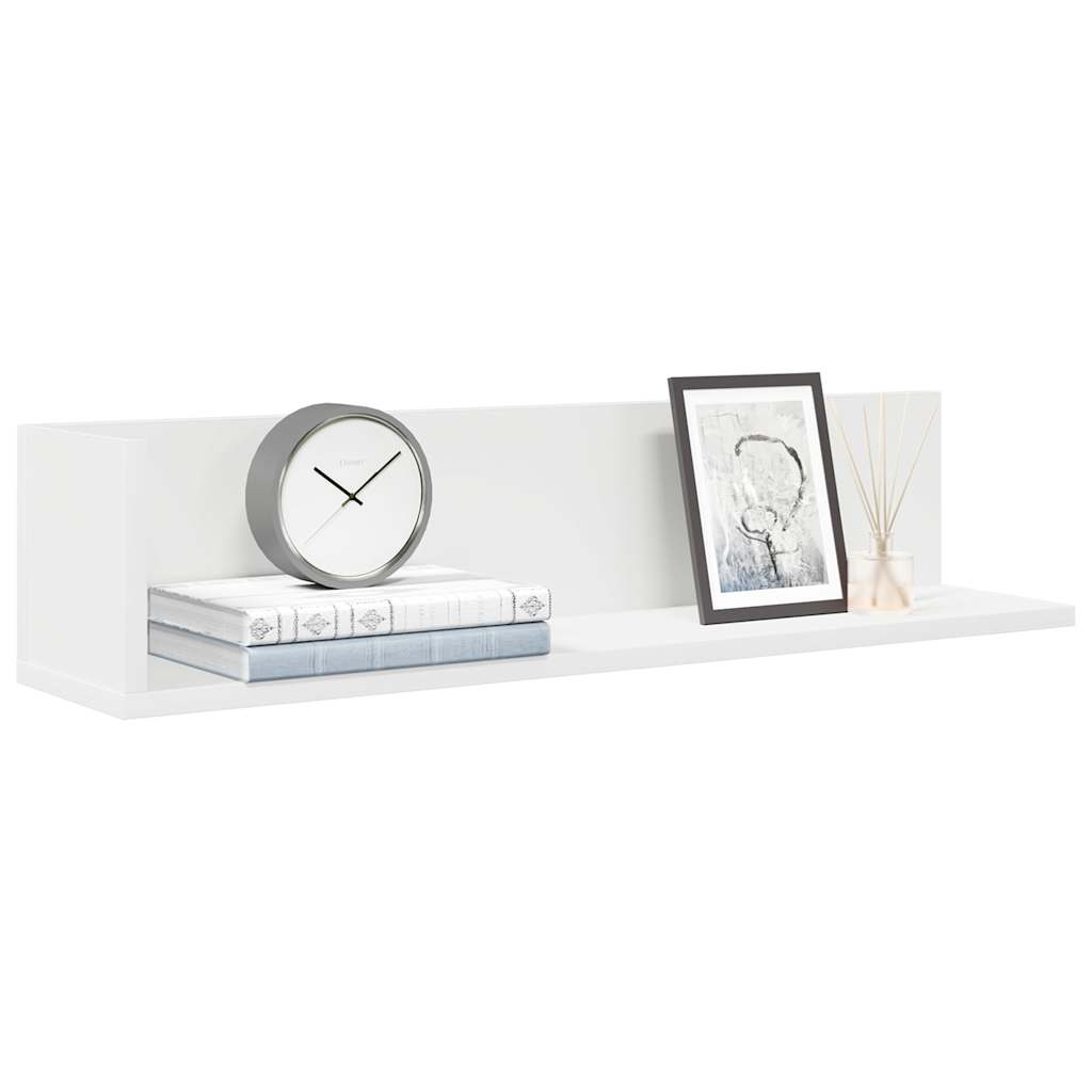 Wall Shelves 2 pcs. White 75 x 16.5 x 16.5 cm Particleboard