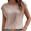 2024 Women's Round Neck Glitter Sequin Cap Sleeve T-Shirt