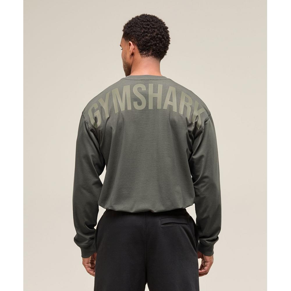 Gymshark Футболка с длинным рукавом Power strengTh Green A2c9o Ecjh