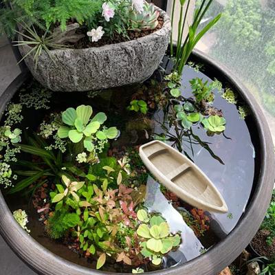 Деревянная модель каноэ Миниатюрная деревенская лодка Поделка 6,69" Маленькая деревянная скульптура каноэ для украшения стола дома или офиса, DIY проекты