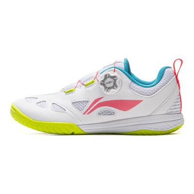 Серия настольного тенниса Li Ning Cloud Bottom Спортивные низкие тренировочные кроссовки Детские кроссовки Белый Флуоресцентный-Пламенно-красный APTU017-4